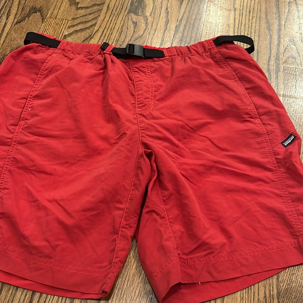 Men’s Patagonia red swim shorts